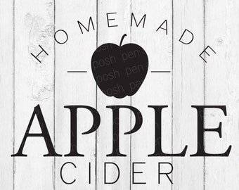 Homemade Apple Cider SVG - Apple Cider Clipart - Apple Clipart - Kitchen Svg - Farmhouse Svg - Farm Fresh Svg - Apple Vector - Apple Cider