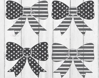 Flag Bow SVG - Flag SVG - Flag Bow Clip Art - Flag Clip Art - 4th of July Clip Art - 4th of July SVG - Flag Bow Dxf - Flag