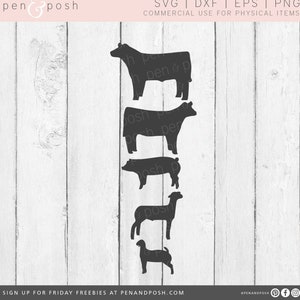 Show Animal Bundle SVG - Show Pig SVG - Show Cattle - Show Steer - Show Heifer - Show Goat - Farm Animals SVG Clipart