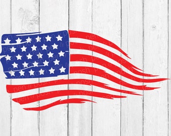 Distressed Flag SVG - American Flag Svg -Independence Day- 4th of July SVG - Flag Cut File - Rustic Flag SVG - Grunge Flag Svg - Waving Flag