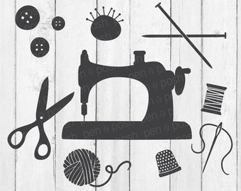 Sewing SVG - Vintage Svg - Antique Svg - Vintage Svg Files - Sewing Machine Svg - Vintage Sewing Machine - Crafting Svg - Sewing Silhouette