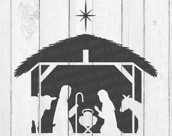 Nativity SVG - Christmas SVG - Nativity Scene SVG - Jesus Svg - Christian Svg Files - Manger Svg - Manger Svg Files - Nativity Clipart