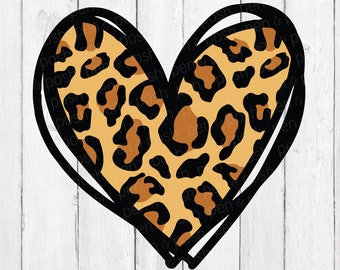 Leopard Heart SVG - Leopard Print SVG  - Leopard Print Cut File -  Leopard Heart Clip Art - Leopard Heart - Leopard Heart Digital Download