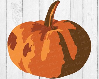 Pumpkin SVG - Watercolor Pumpkin SVG - Pumpkin Cut File - Pumpkin Clipart - Watercolor Cut File - Fall SVG - Autumn Svg - Thanksgiving Dxf