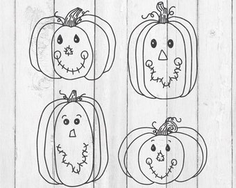 Pumpkin SVG - Pumpkin Face SVG - Pumpkin Decor - Pumpkin Face Apparel - Fall SVG - Fall Cut Files - Digital Download - Cricut Cut Files