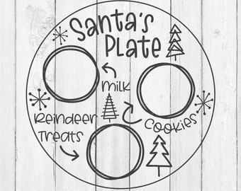 Santa Plate - Santa Plate SVG - Santa Plate SVG File - Santa Plate Png - Santa Plate and Cookies - Christmas SVG - Digital Download - Svg