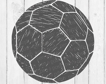 Soccer Ball SVG -  Soccer Ball DXF - Soccer Ball Clipart - Soccer Ball Cricut and Silhouette Cut Files - Soccer SVG - Drawn Soccer Ball Svg
