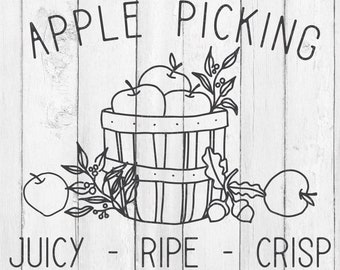 Apple Picking SVG - Fall Apple SVG - Apple Picking Cut File - Apple Vector - Fall Time Vector - Apple Picking ClipArt -  Apple PickingVector