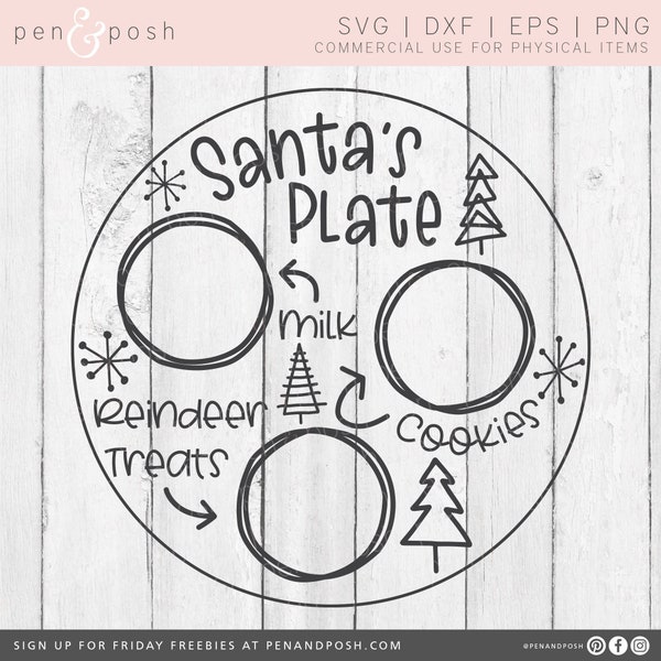 Santa Plate - Santa Plate SVG - Santa Plate SVG File - Santa Plate Png - Santa Plate and Cookies - Christmas SVG - Digital Download - Svg