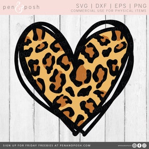 Leopard Heart SVG - Leopard Print SVG  - Leopard Print Cut File -  Leopard Heart Clip Art - Leopard Heart - Leopard Heart Digital Download