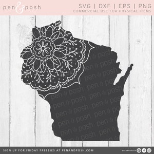 Wisconsin state SVG - Wisconsin Svg - Wisconsin - Wisconsin cut file - Wisconsin Zentangle - Wisconsin Mandala - Cricut cut files - Svg