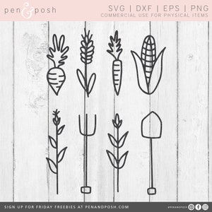 Carrot SVG - Corn SVG - Shovel SVG - Farm Doodle Svg - Farm Bundle Svg - Farm Living Svg - Digital Download Svg - Farm Doodle Cut Files