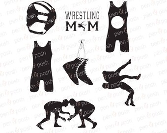 Wrestling SVG - Wrestling Wrestling SVG Files - Wrestling Monogram - Wrestling Clipart Bundle - Singlet Svg