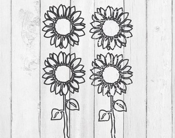 Download Sunflower SVG Flower SVG Grunge Sunflower Grunge Flower | Etsy