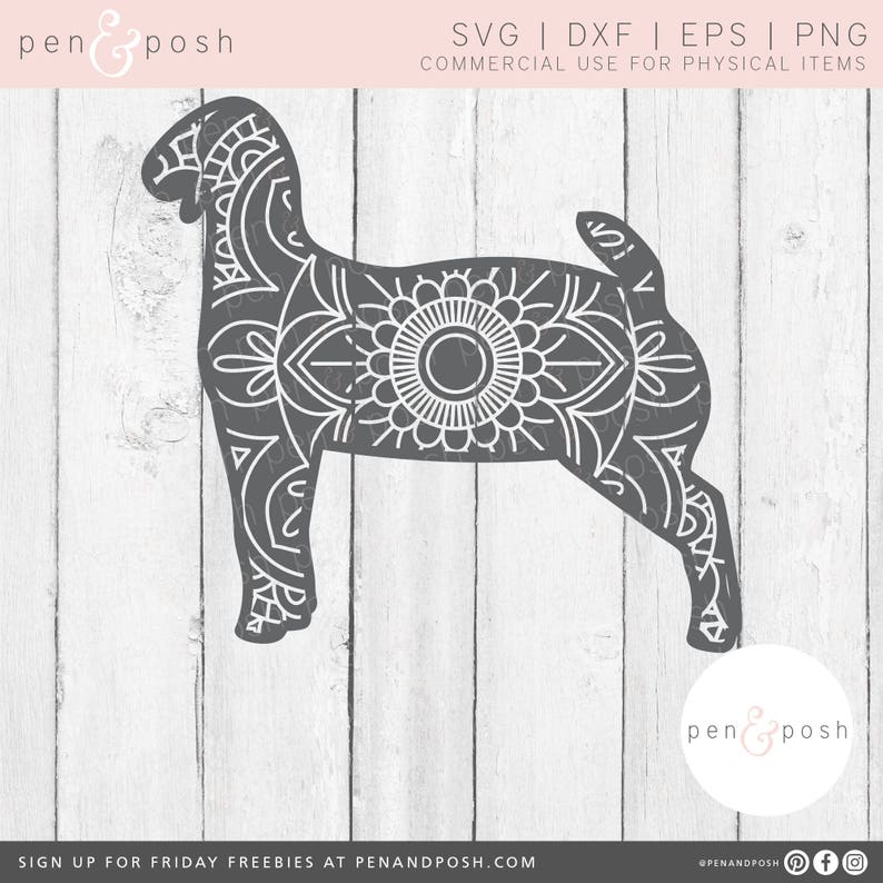 Show Animals SVG Show Pig Svg Show Goat Svg Show Lamb Show Steer Mandala Show Animals Zentangle Show Pig SVG Mandala Animal image 8