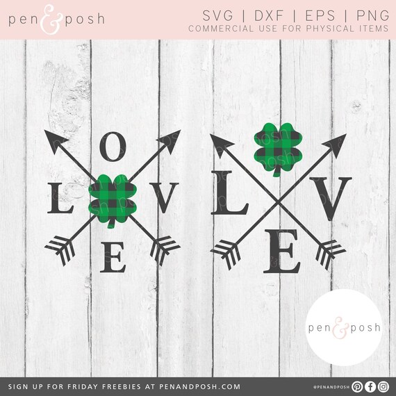 Love Shamrock Svg Shamrock Svg Love Clover Svg St Etsy