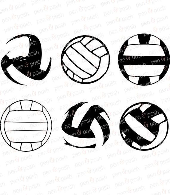 Download Ähnliche Artikel wie Volleyball SVG | DXF Cut FIle for Silhouette & Cricut Multiple Volleyball ...