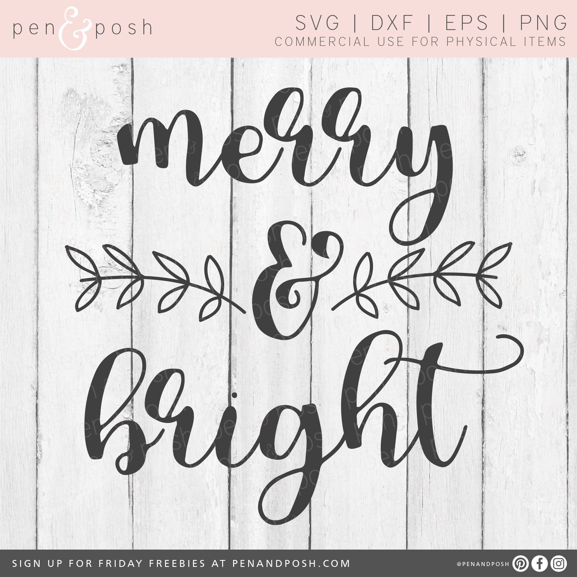 Download Merry and Bright SVG Merry Christmas SVG Christmas SVG | Etsy