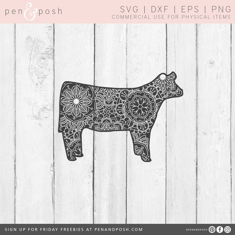 Download Mandala SVG Zentangle SVG Mandala Cow SVG Heifer Svg | Etsy