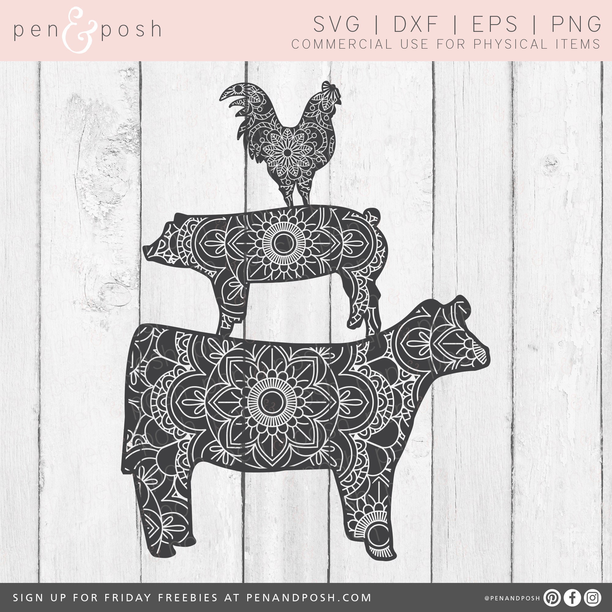 Download Mandala Animal Svg Mandala Svg Show Pig Svg Zentangle Etsy