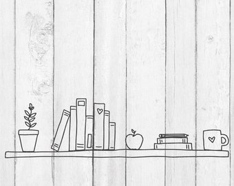 Book Shelf Svg - Book SVG - Book SVG  Cricut - Book Svg Files School SVG - Book Svg Files - Books Svg - Library Svg - Digital Download Svg