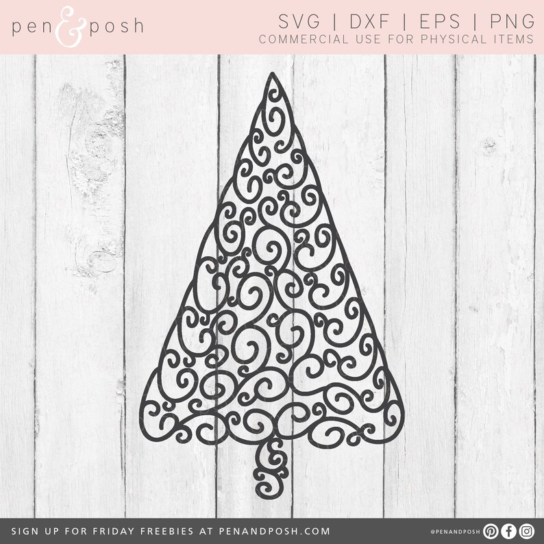 Download Swirl Christmas Tree SVG Christmas Tree Clipart Christmas ...