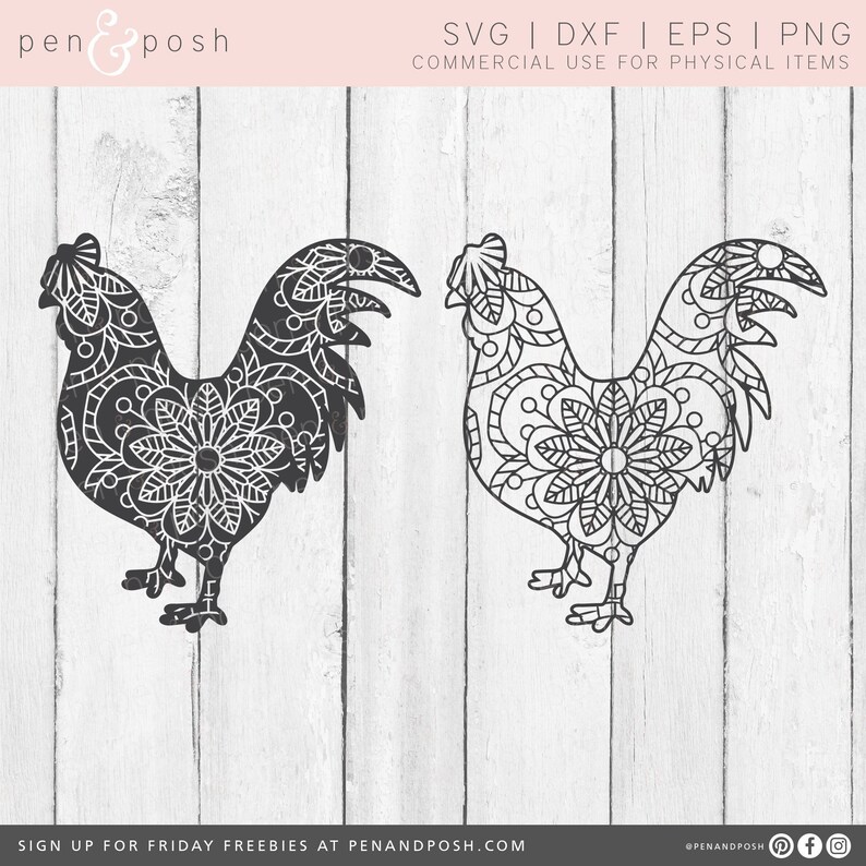 Download Rooster SVG Mandala Rooster SVG Chicken SVG Mandala Svg | Etsy