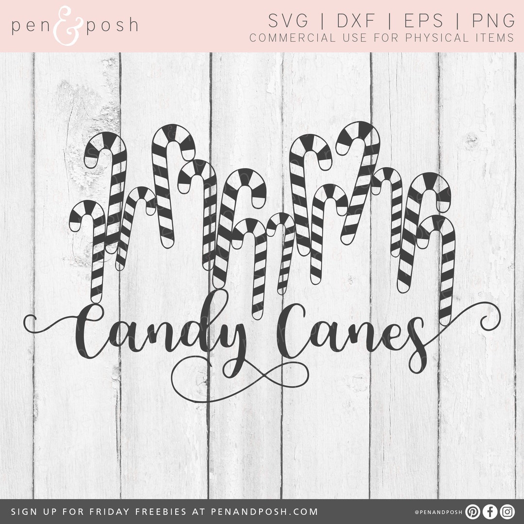 Candy Cane SVG Christmas SVG Candy Cane Word Candy Cane Etsy