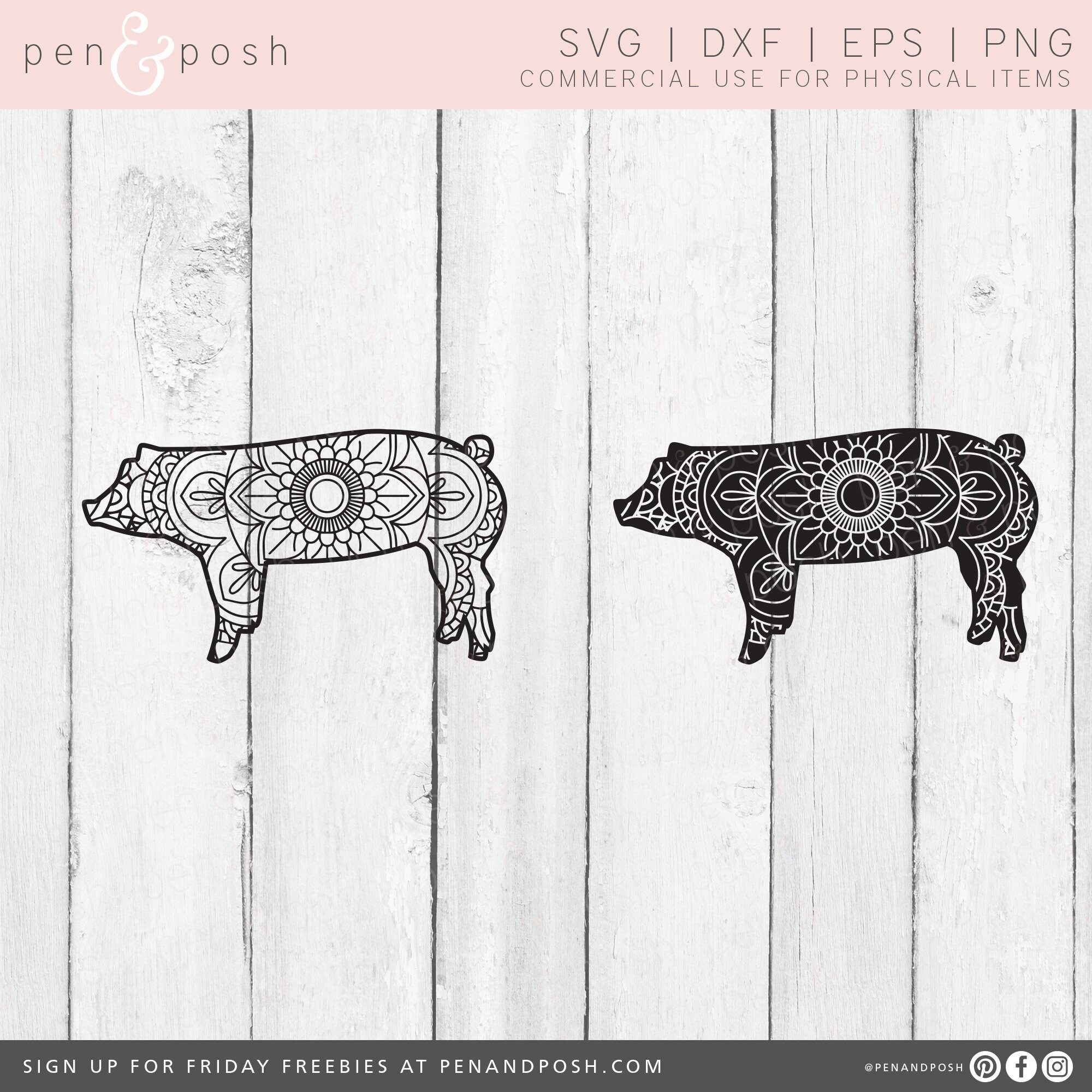 Download Show Pig Svg Mandala Show Pig Zentangle Show Pig Market Etsy