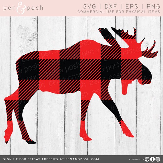 Download Christmas Moose Buffalo Plaid Svg
