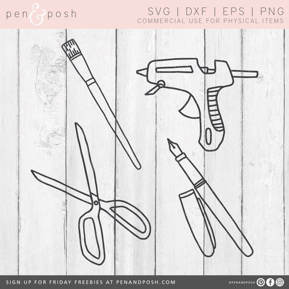 Crafting Tools Svg Crafting Tools Svg Bundle Crafting Tool Scissors Svg  Paint Brush Svg Glue Gun Svg Pen Svg Digital Download 