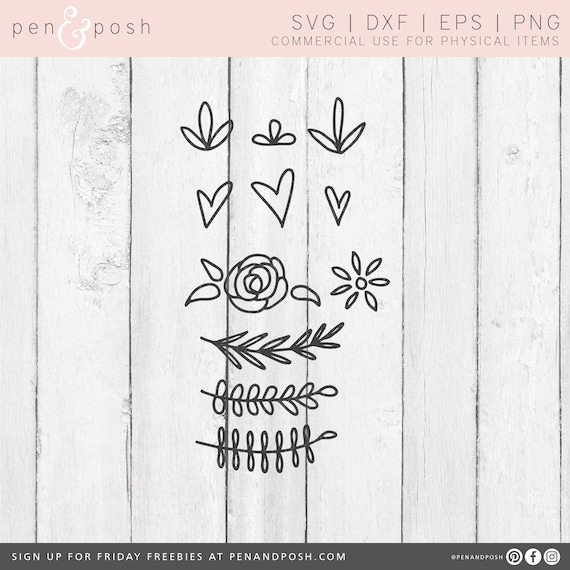 Download Embellishments SVG Floral SVG Flower SVG Doodles Svg | Etsy