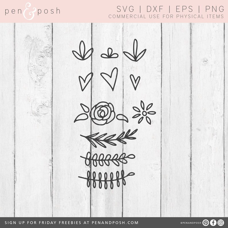 Download Embellishments SVG Floral SVG Flower SVG Doodles Svg | Etsy