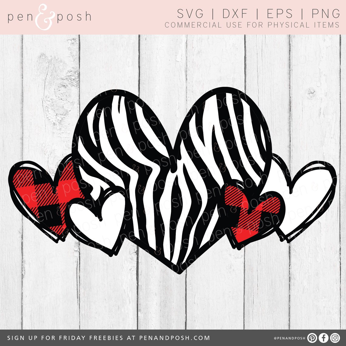 Zebra Plaid Heart SVG zebra Heart SVG Animal Print SVG Etsy