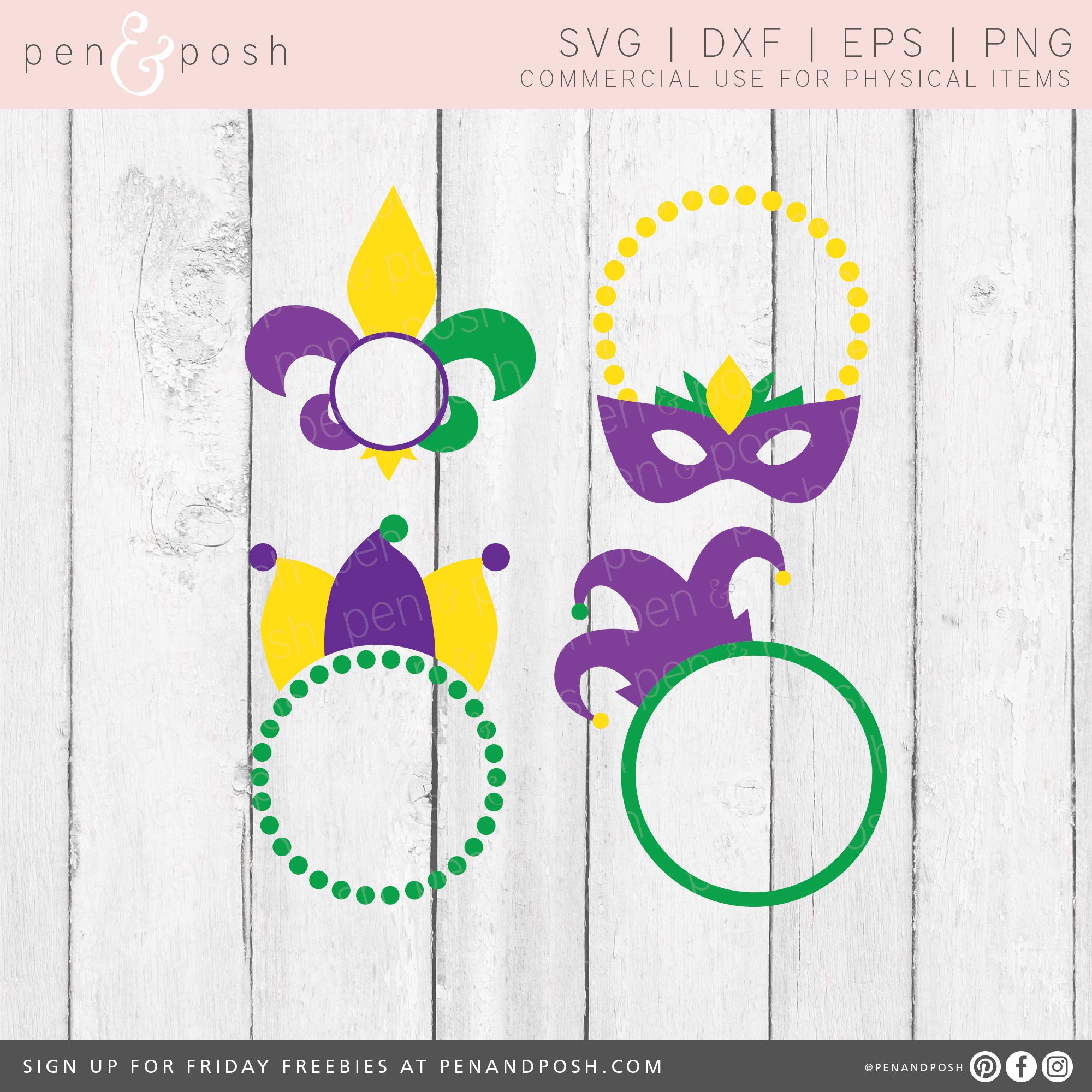Download Mardi Gras Svg Bundle Mask Monogram Cut File