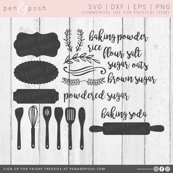 Kitchen Svg Kitchen Svg Files Custom Labels Pantry Etsy