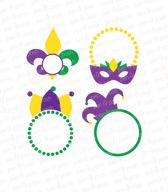 Download Mardi Gras Monogram SVG Monogram SVG Mardi Gras SVG | Etsy