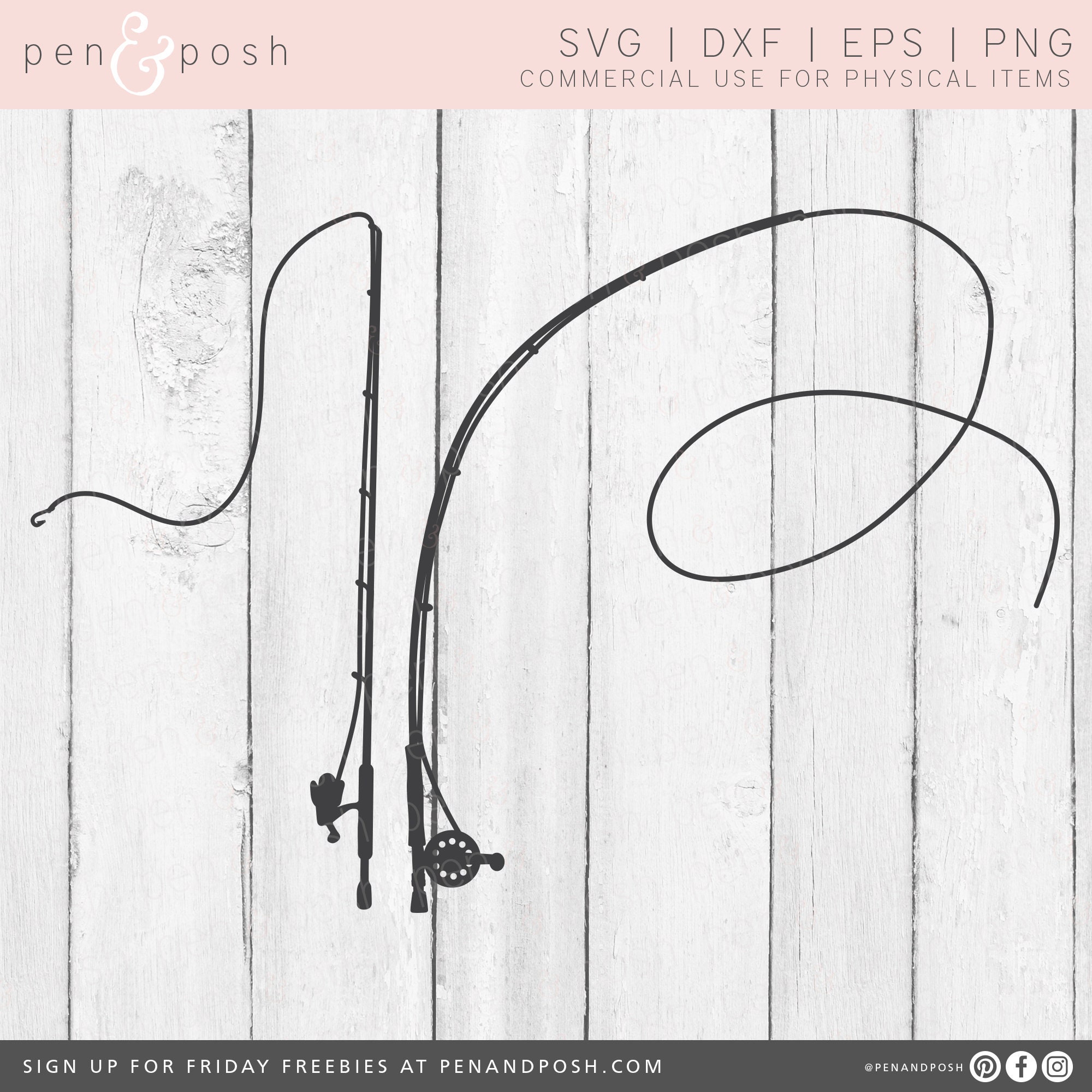 Free Fishing Pole And Fish Svg