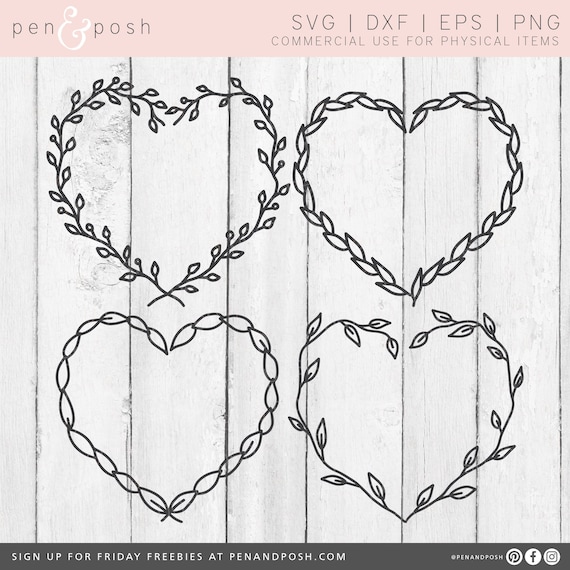 Heart Wreaths SVG Heart Cut File Heart Files | Etsy