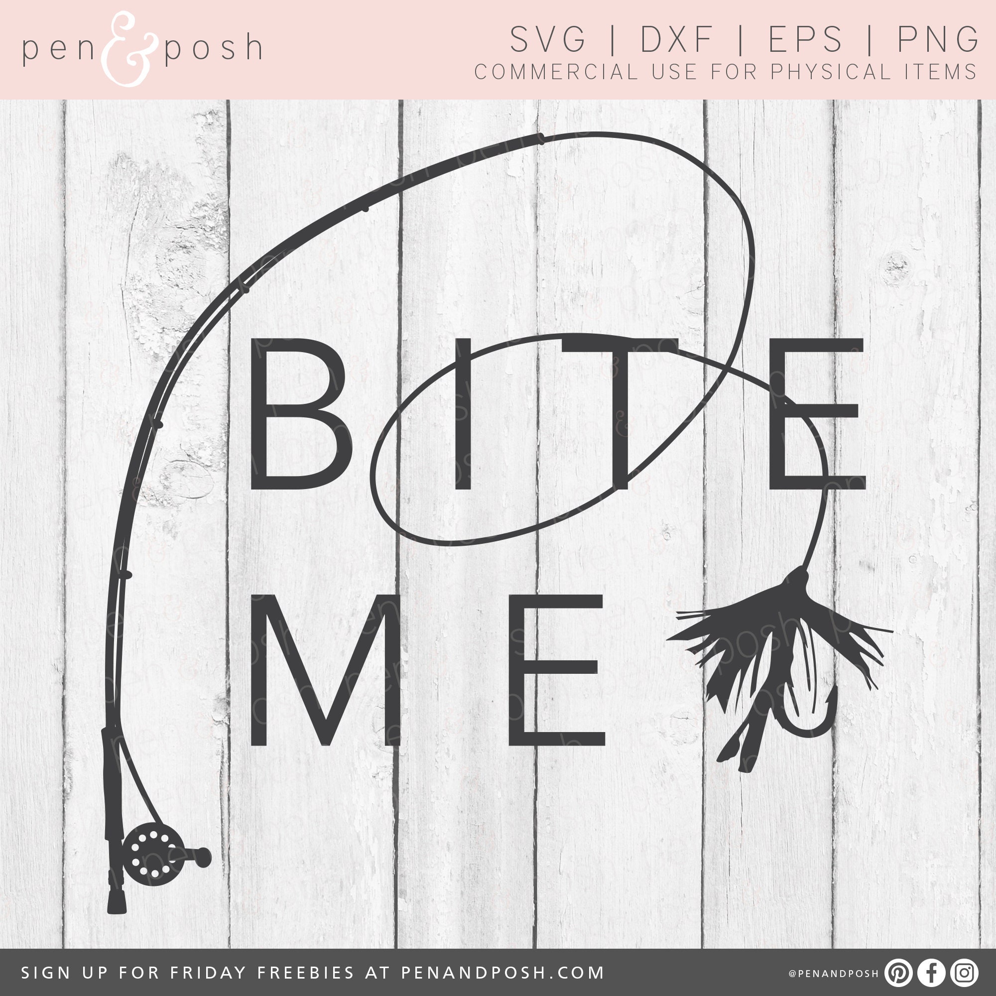 Download Bite Me Bite Me SVG Fish Cut File Fishing DXF Fishing | Etsy