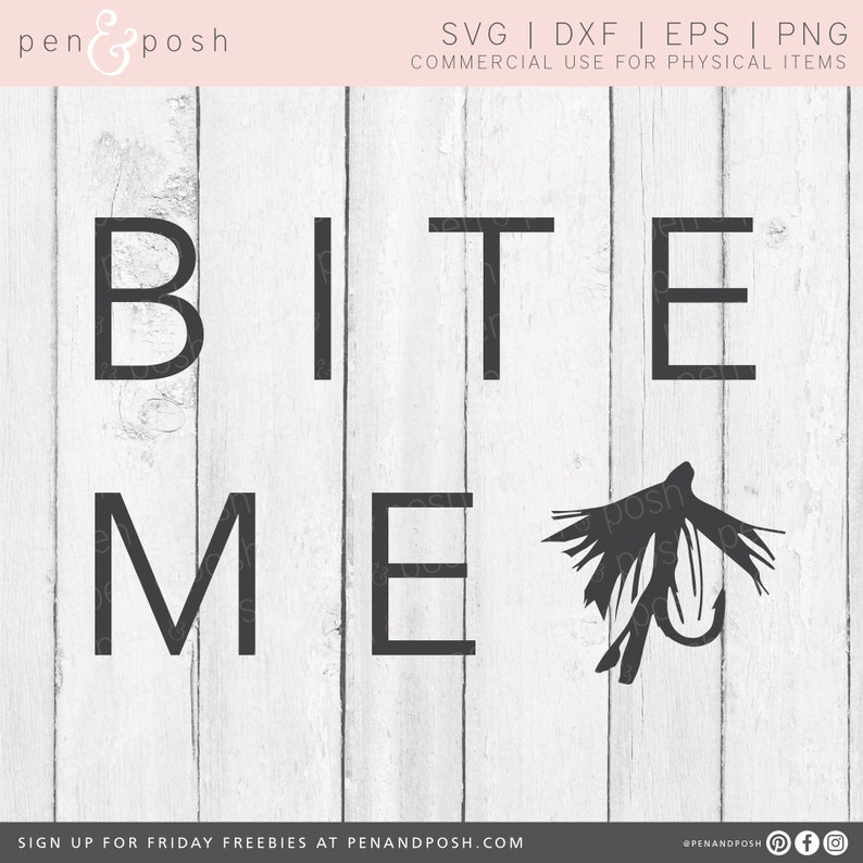 Download Bite Me 2 Bite Me SVG Fish Cut File Fishing DXF | Etsy