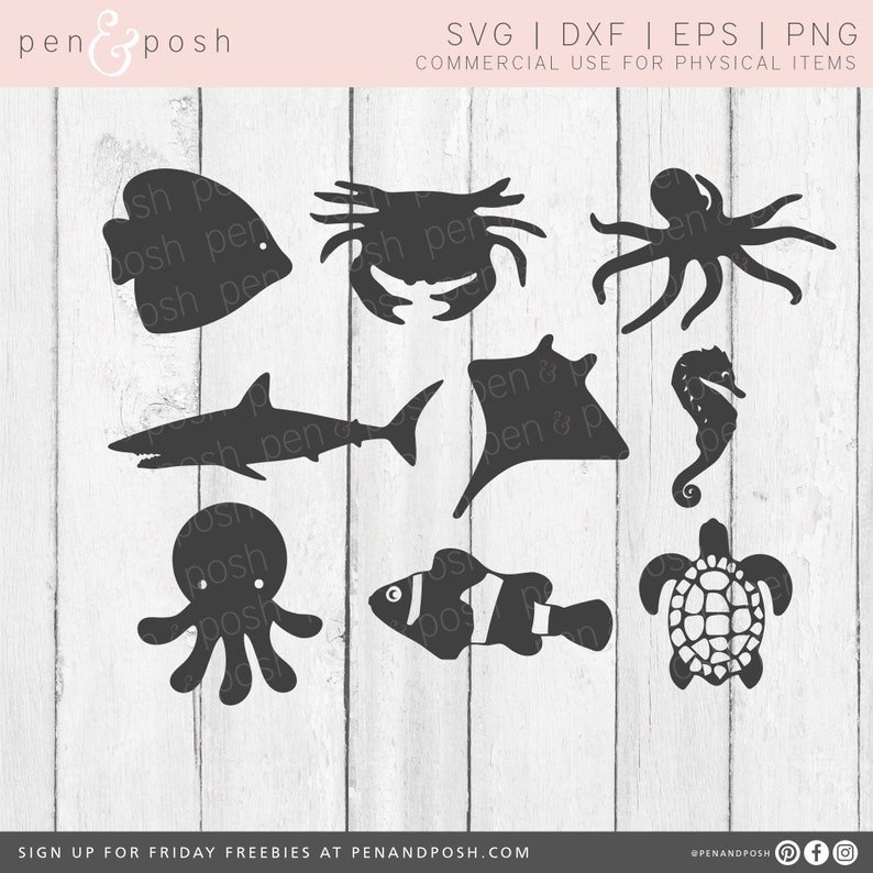 Fish SVG Fish DXF Fish Cut File Fish SVG Files Sea Ocean Fish Vector Fish Clipart Cricut Silhouette image 1