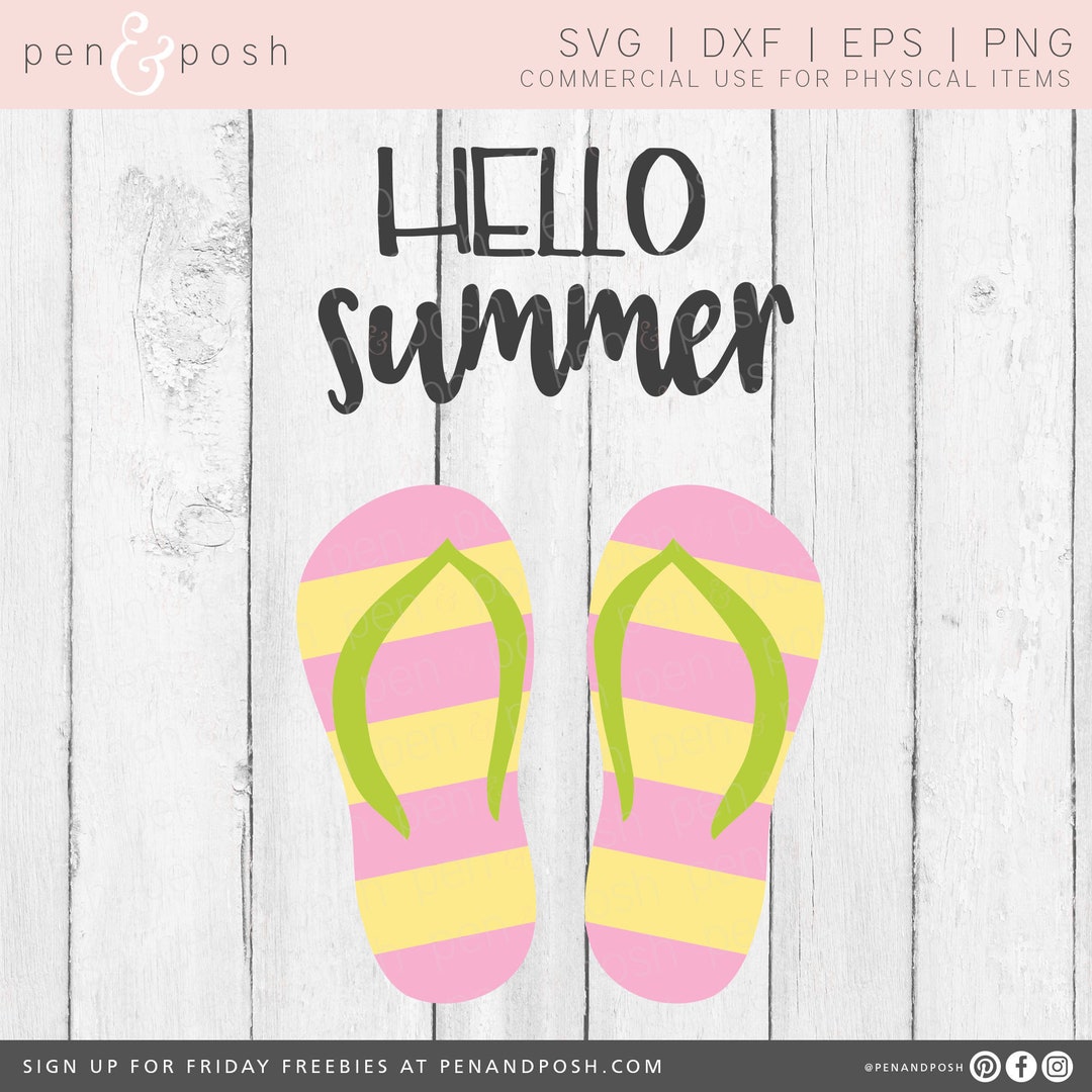 Summer SVG - Hello Summer SVG - SVG - Summer Svg - Flip Flop Svg ...