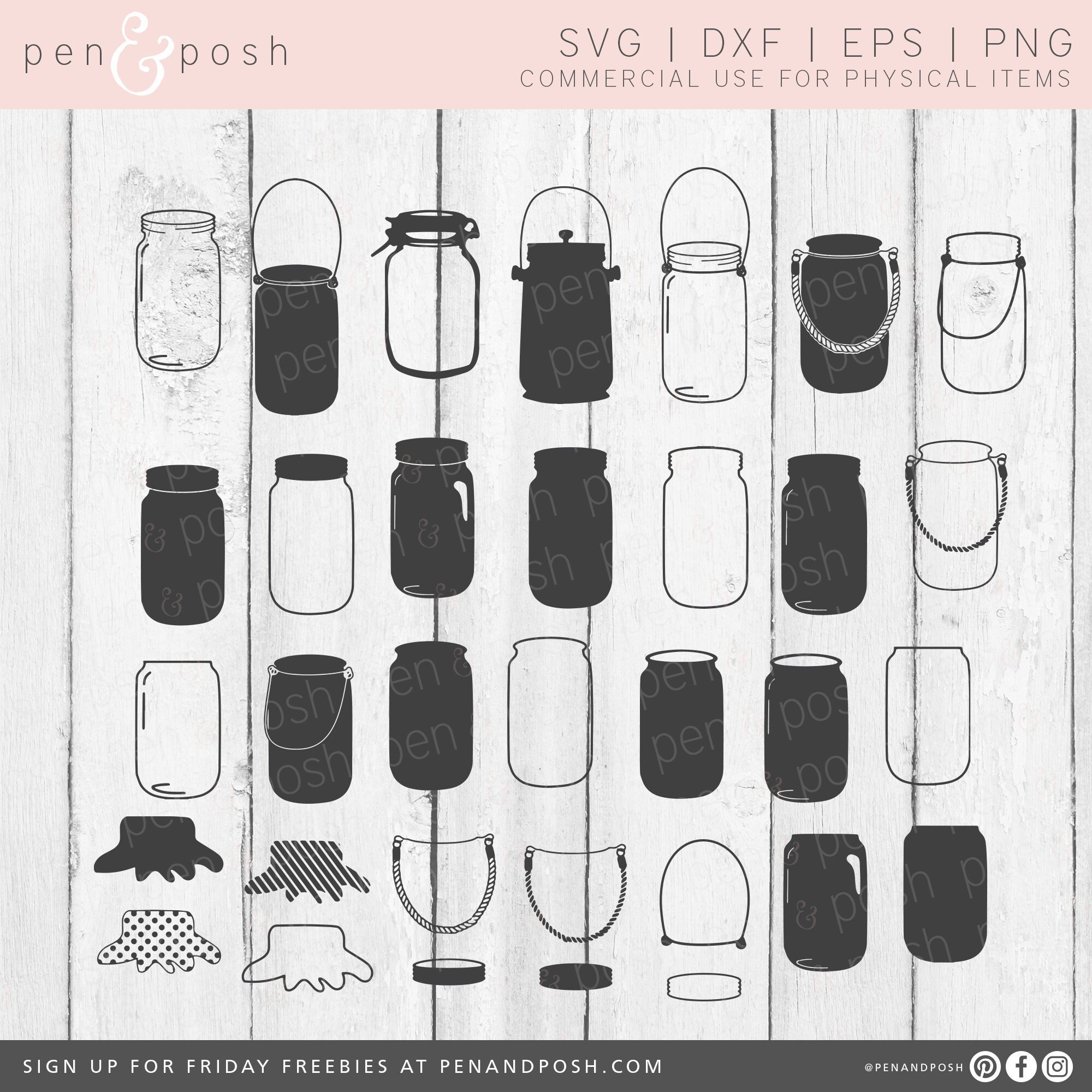 Mason Jar SVG Jar SVG Mason Jar Cut File for Cricut and | Etsy