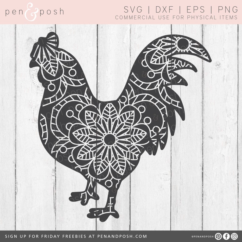 Download Rooster SVG Mandala Rooster SVG Chicken SVG Mandala Svg | Etsy