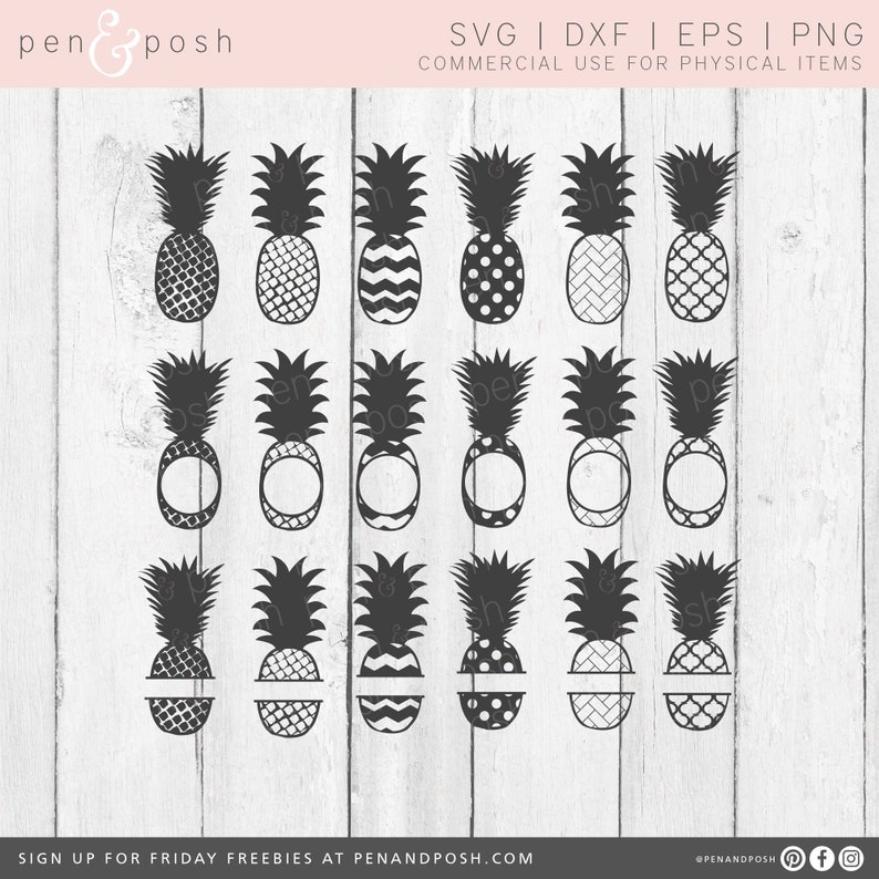 Pineapple SVG Pineapple Monogram SVG Pineapple Clip art Pineapple Monogram Monogram Svg Files Cricut image 1