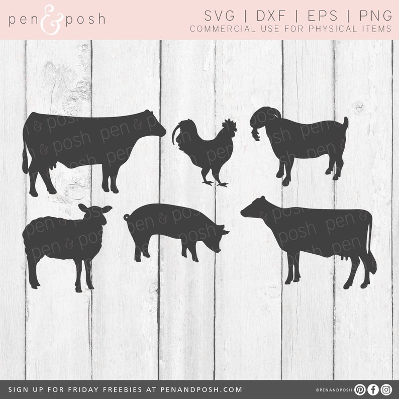 Farm Animals SVG Show Animals Show Pig Svg Chicken SVG Pig SVG Sheep Svg Cow Svg Farm Animal Cut Files Farm Animal Clipart image 1