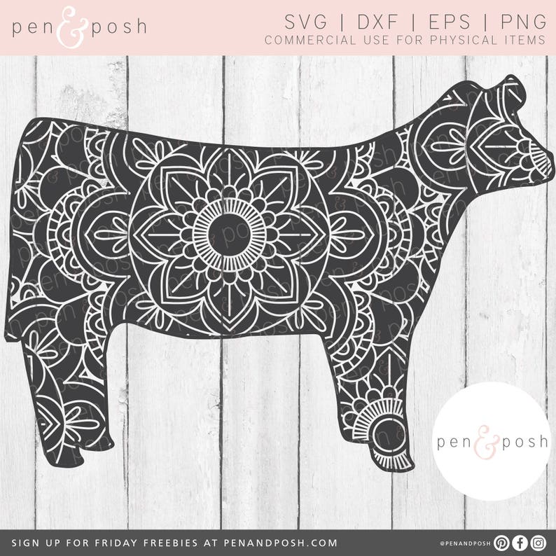 Show Animals SVG Show Pig Svg Show Goat Svg Show Lamb Show Steer Mandala Show Animals Zentangle Show Pig SVG Mandala Animal image 5