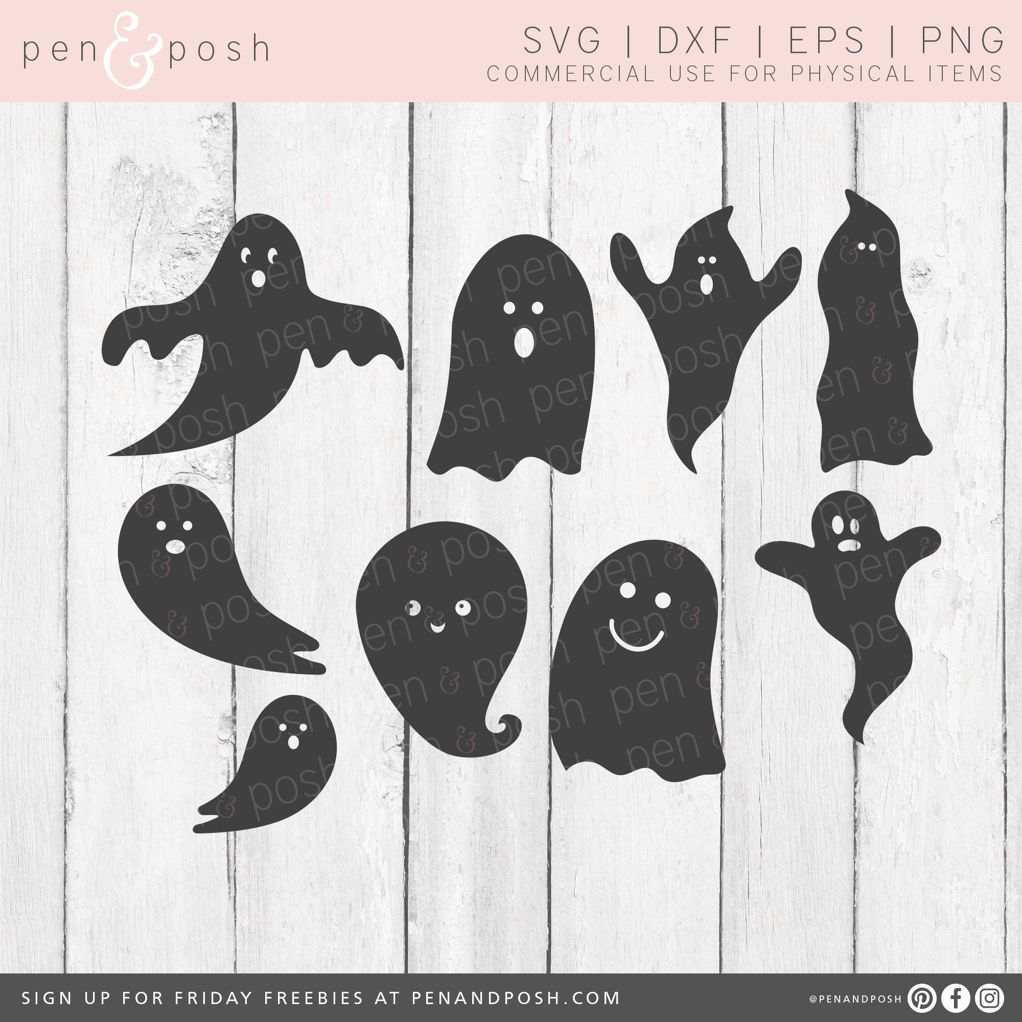 Download Ghosts SVG Halloween SVG Ghosts Clipart Ghosts Cut Files | Etsy