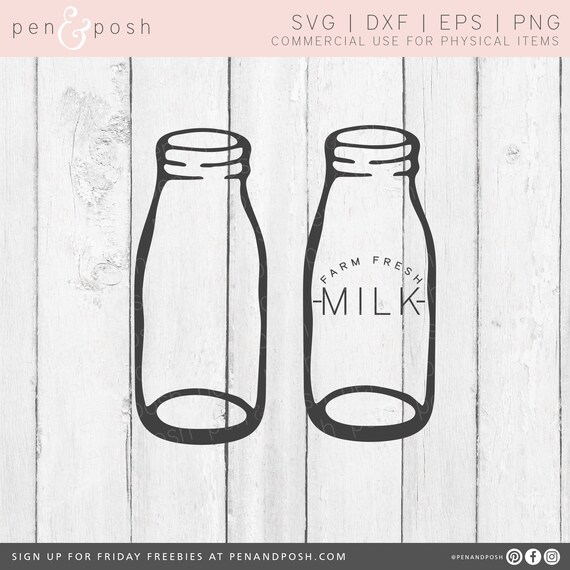Download Milk Bottle SVG Glass Milk Bottle SVG Farm Fresh Milk | Etsy